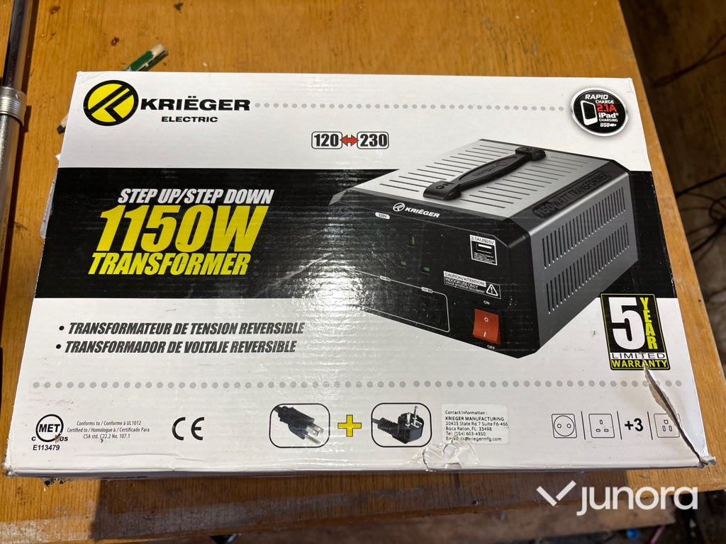 Krieger - Electric 1150W Step Up/Step Down Transformer