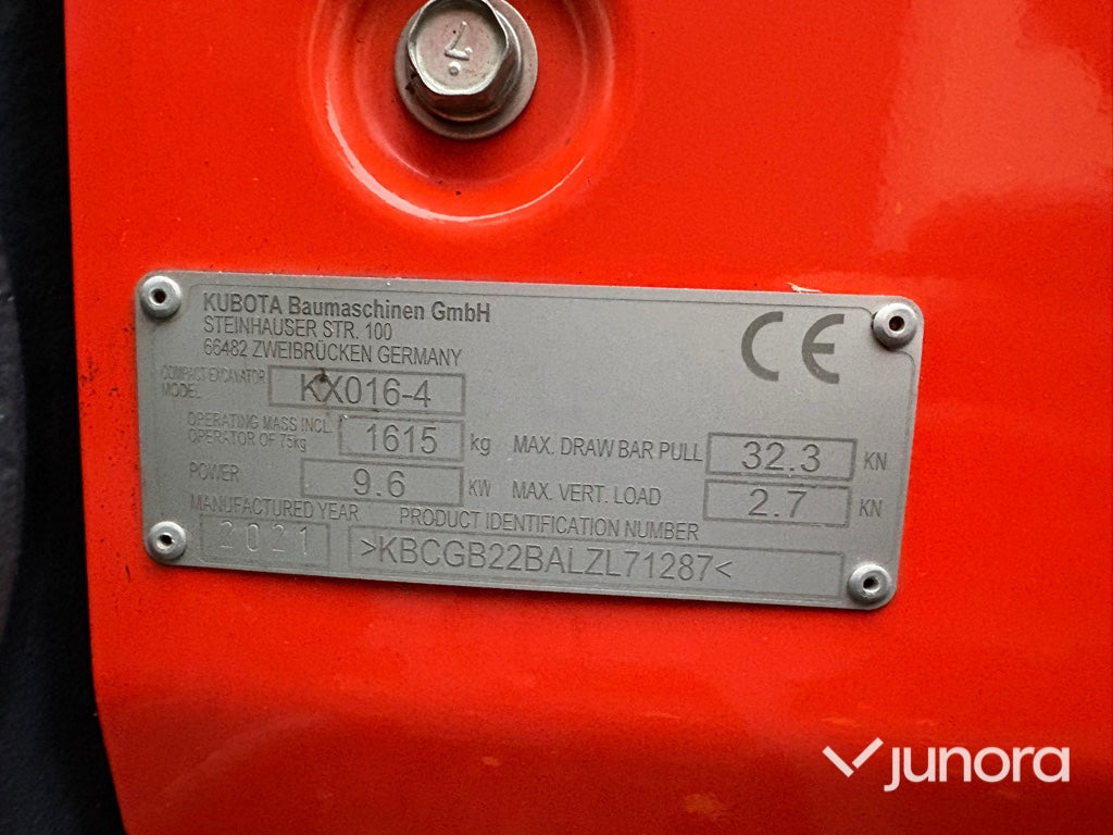 Grävmaskin Kubota KX016-4 med redskap