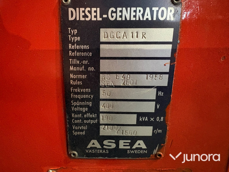 Dieselgenerator - ASEA, DGCA 11 R
