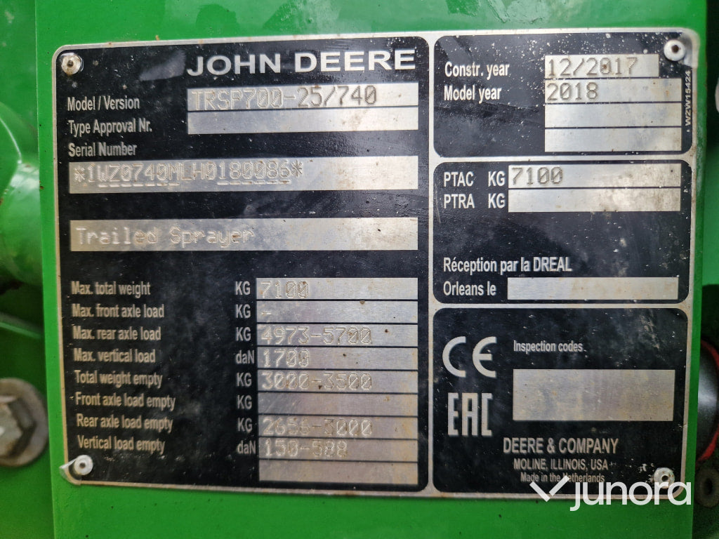 Växtskyddsspruta - John Deere, M740i
