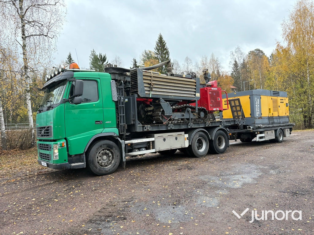 Borrekipage Volvo FH12 Nemek 407 TS Atlas Copco DrillAir