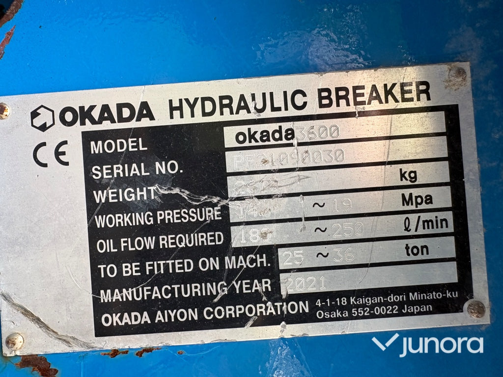 Hydraulisk betonghammare - Okada, 3600