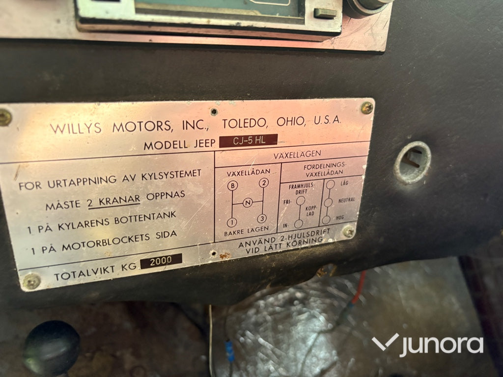 Terrängbil - Willys, Jeep CJ-5 HL Förl