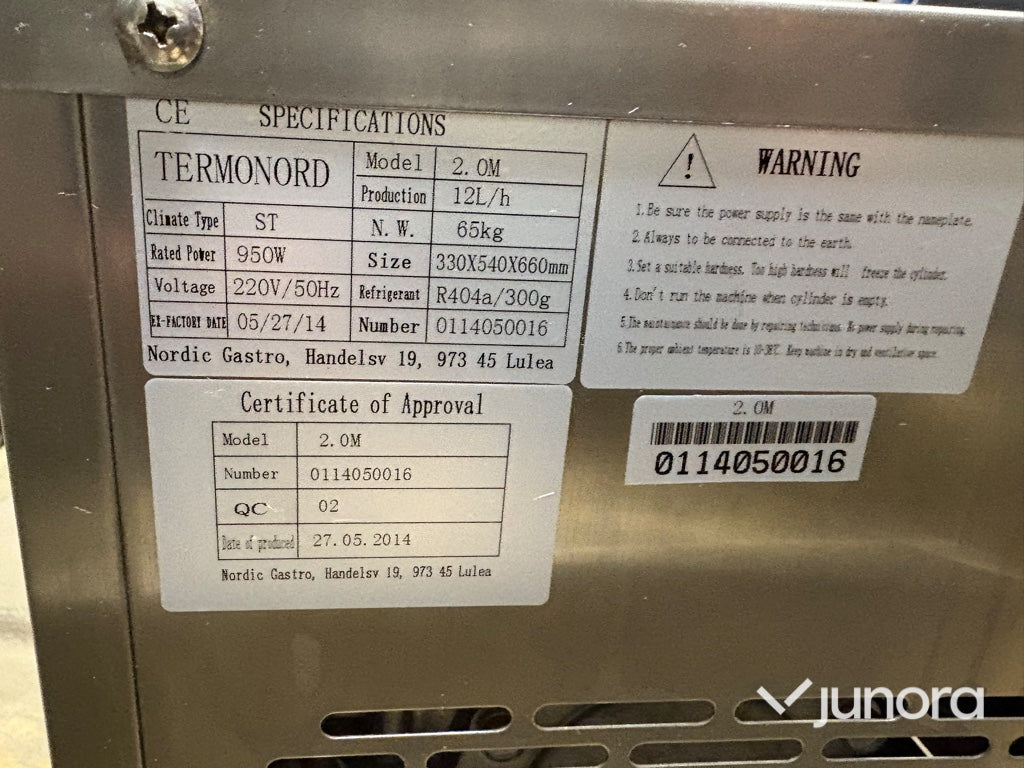 Mjukglassmaskin - 12 L/h Termonord