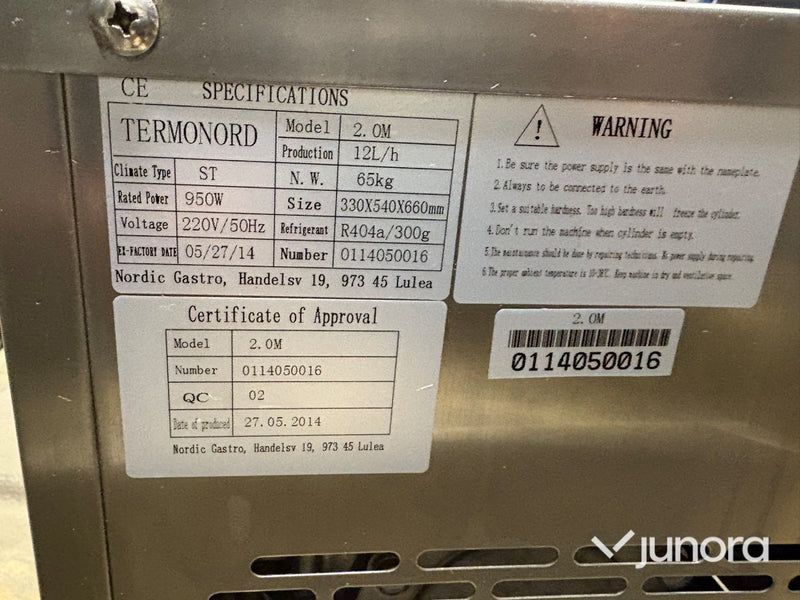 Mjukglassmaskin - 12 L/h Termonord