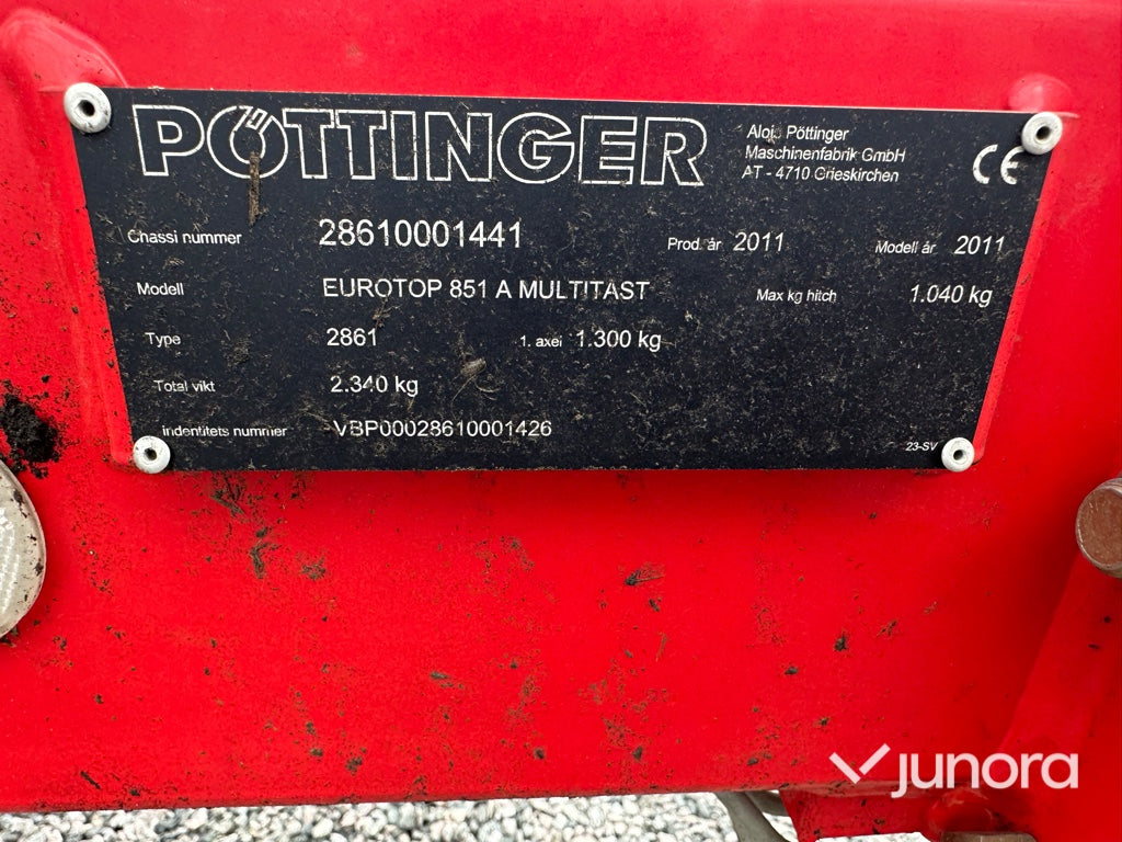 Strängläggare - Pöttinger, Top 851 A