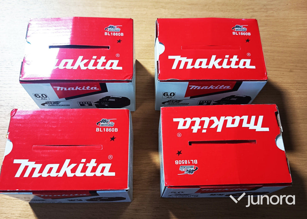 4 st Makita 18V 6.0Ah batterier (BL1860)