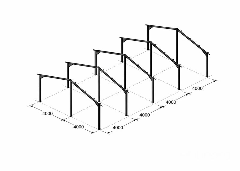 Hallstomme 200 kvm – 10×20×4 m