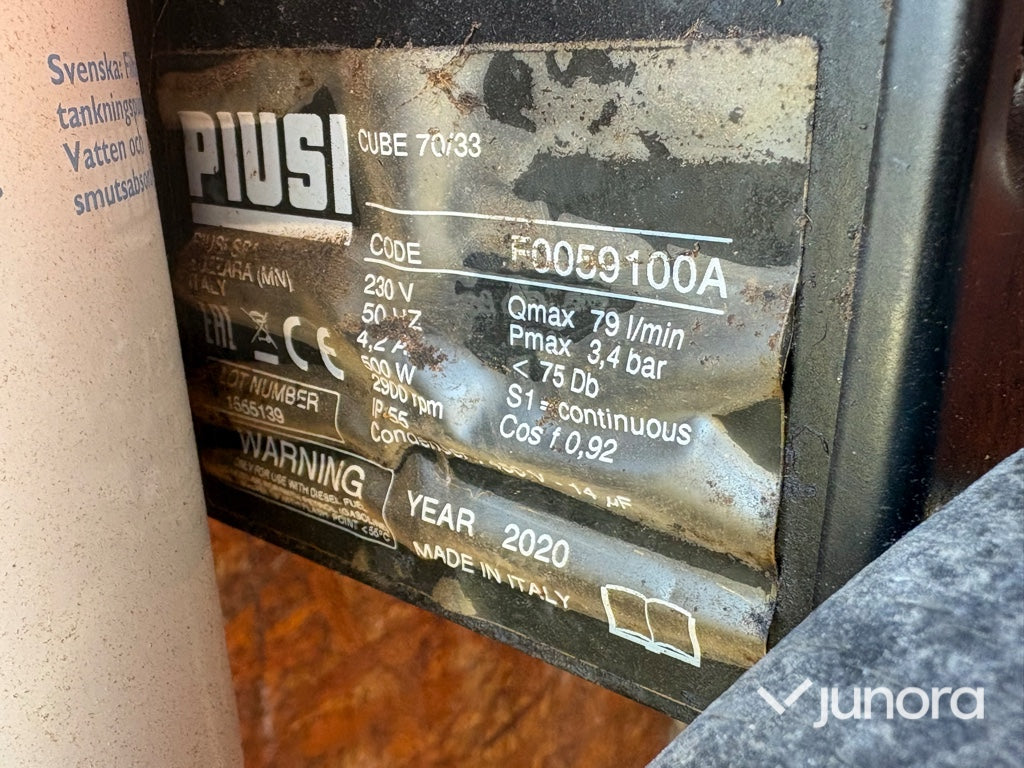 Bränslepump i utedass - Piusi, Cube 70/33