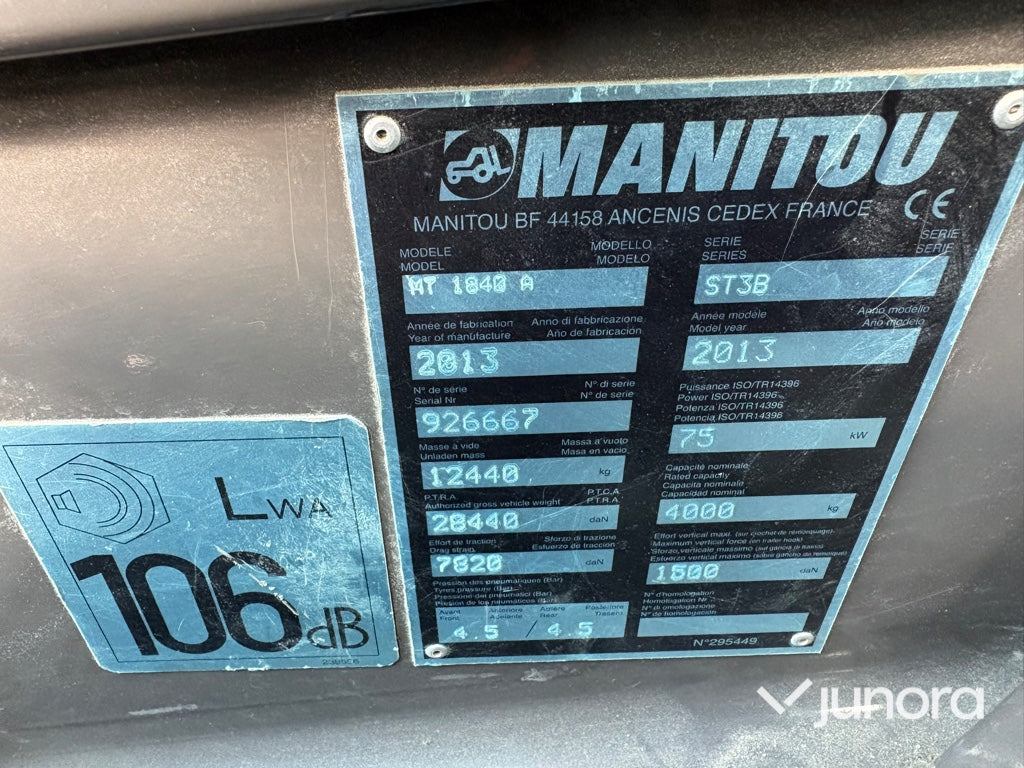 Teleskoplastare - Manitou MT 1840 A