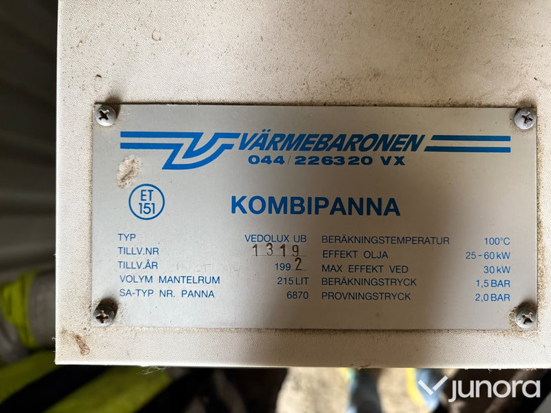 Kombipanna Värmebaronen Vedolux UB