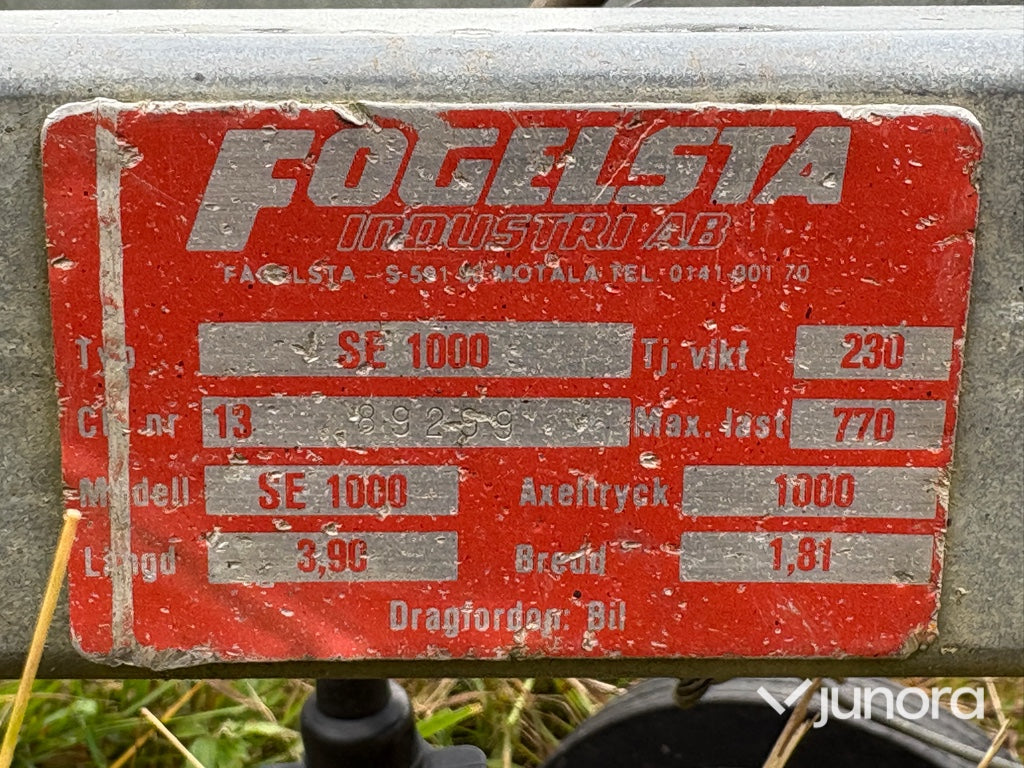 Fogelsta SE 1000 – enkelaxlad släpvagn