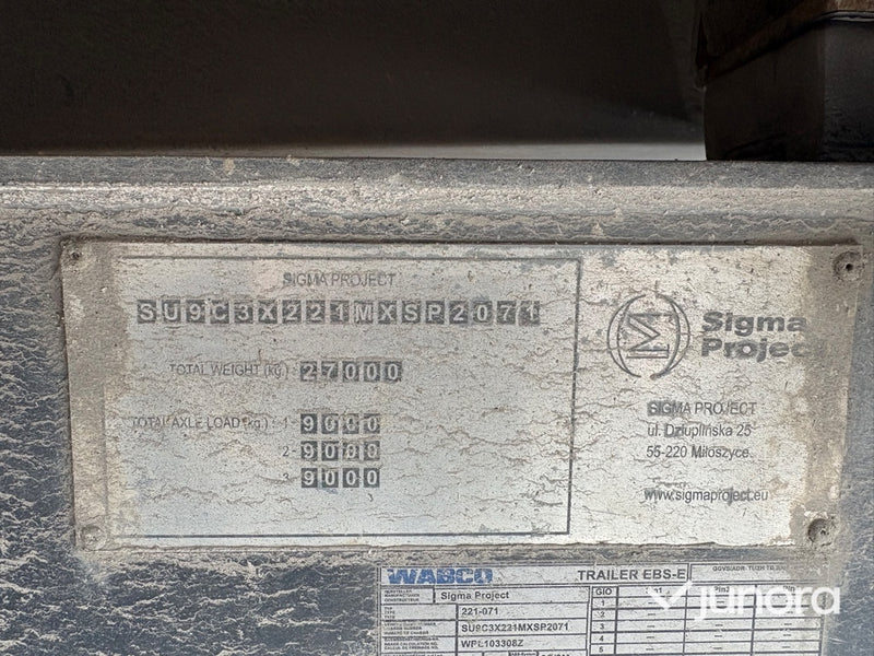 3-axlig tipptrailer – SIGMA BY B.K:S Rock Wheeler 24K