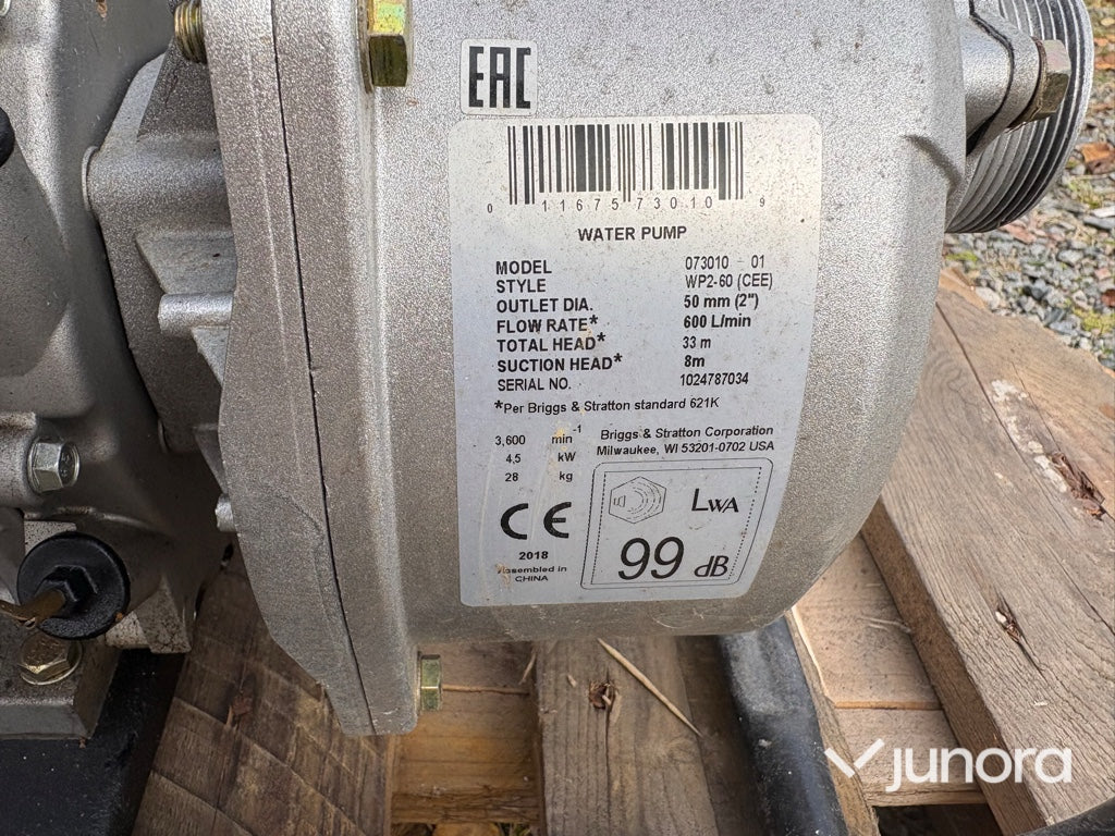 Bensindriven vattenpump - Briggs & Stratton WP 2-60