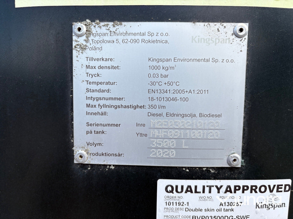 Kingspan Dieseltank  3.5 kubik