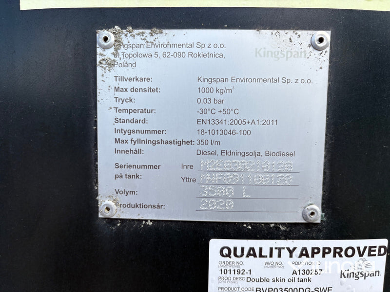 Kingspan Dieseltank  3.5 kubik