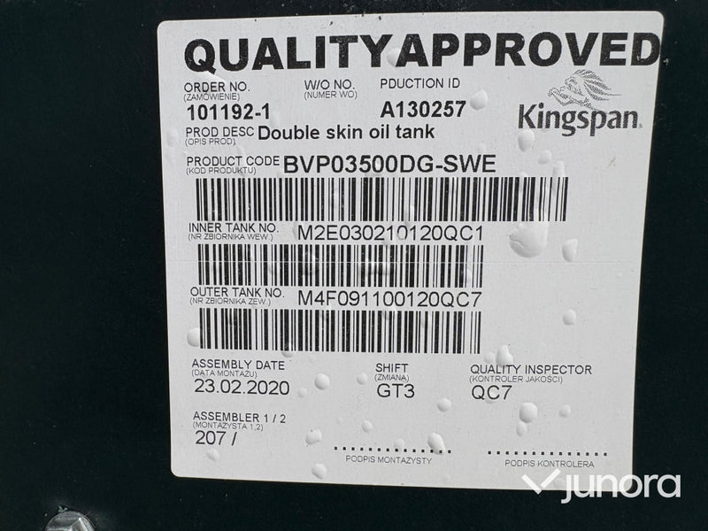 Kingspan Dieseltank  3.5 kubik