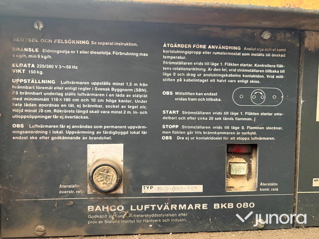 Luftvärmare- Bahco, BKB 080