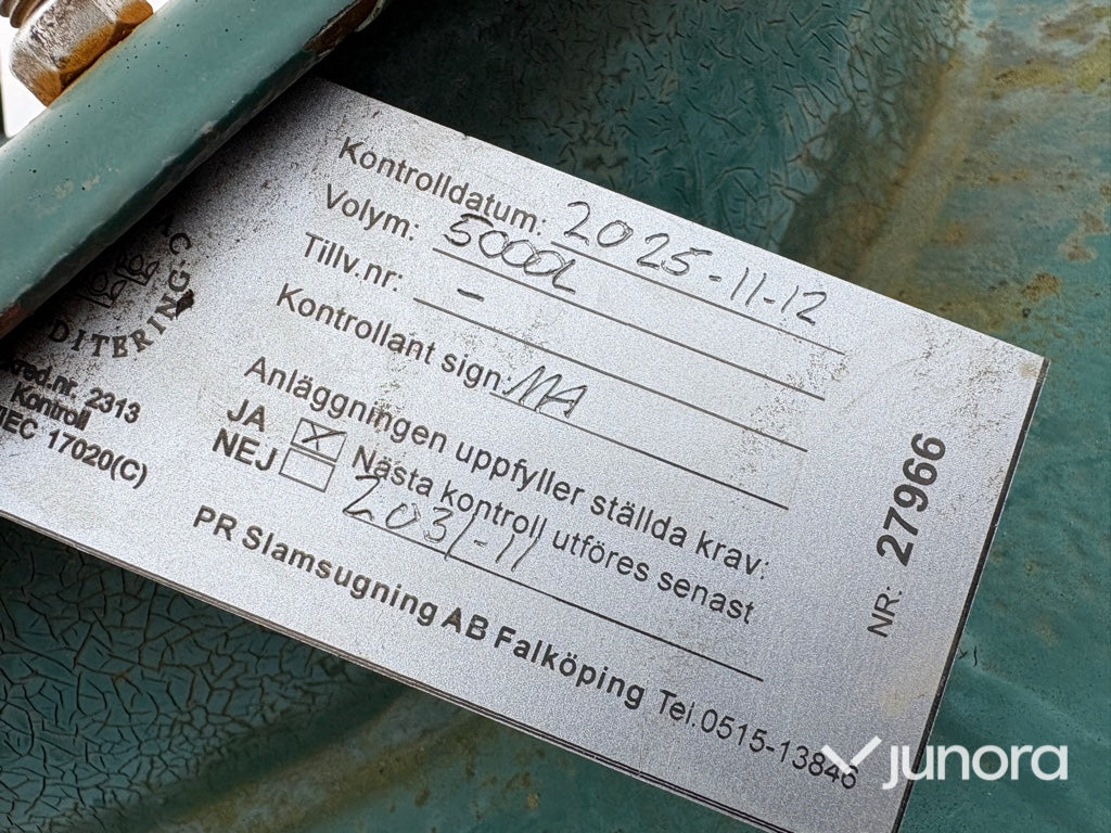 Dieseltank 5000 L – Älvestad, med P. Lindberg 230V pump