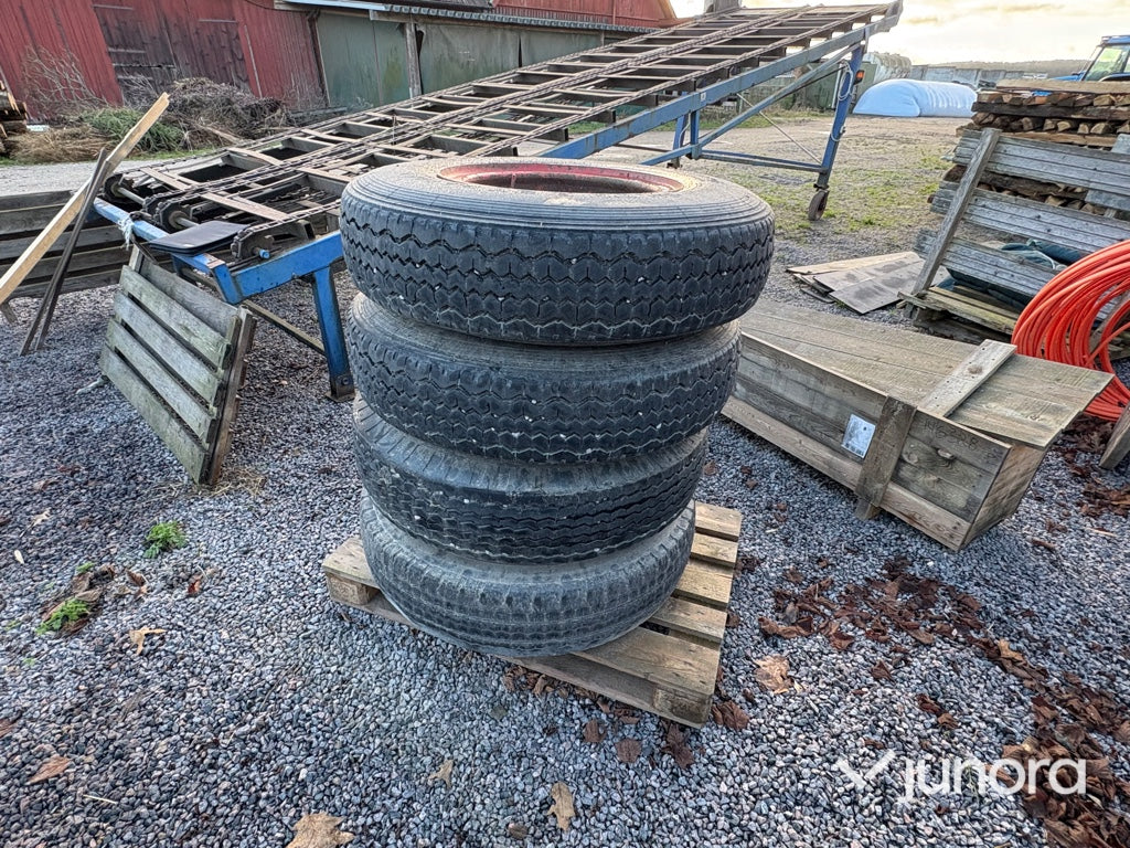 Däck + Fälg - Ekengårdsvagn, All steel, 4st