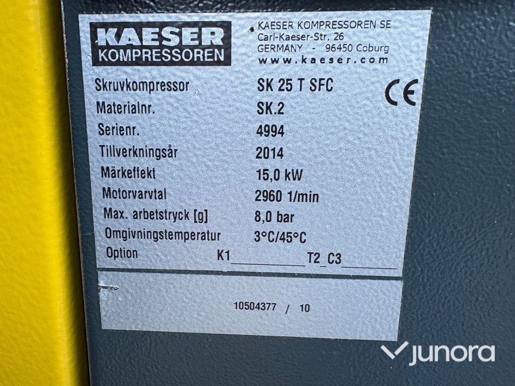 Skruvkompressor - Kaeser, SK 25 T SFC