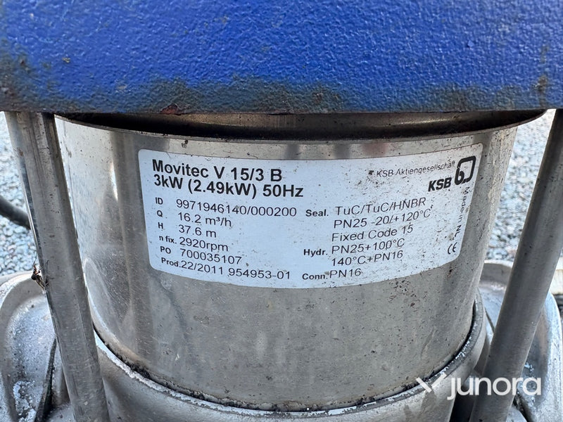 Tryckstegringspump KSB Movitec V 15/3 B