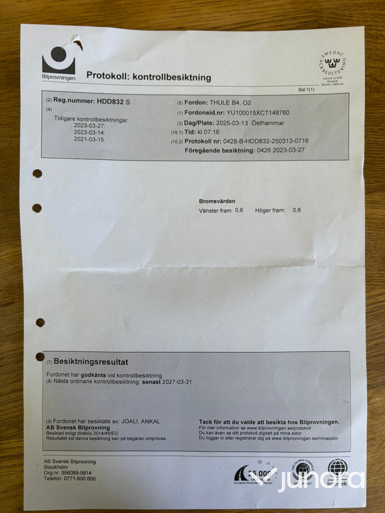 Släpvagn med kåpa och lucka Thule CV 100032