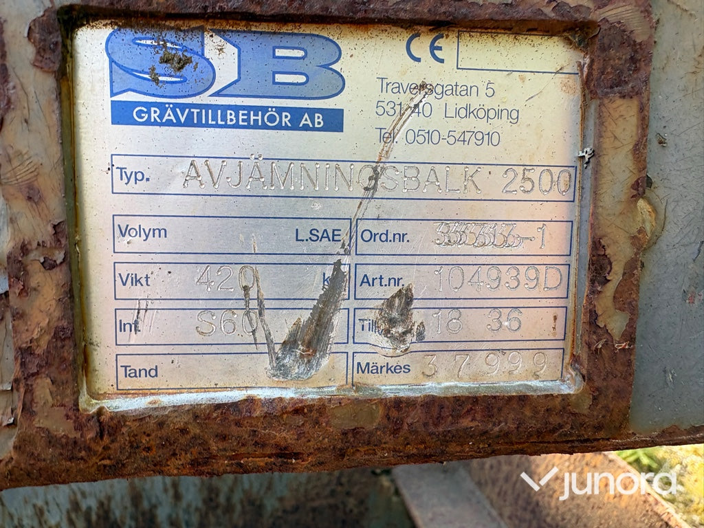 Avjämningsbalk - SB, S60 fäste