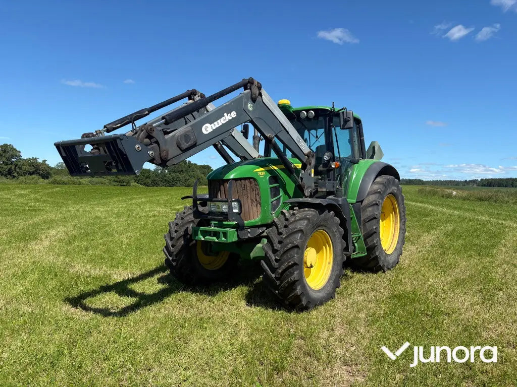 Traktor med frontlastare - John Deere 7530, Quicke Q75