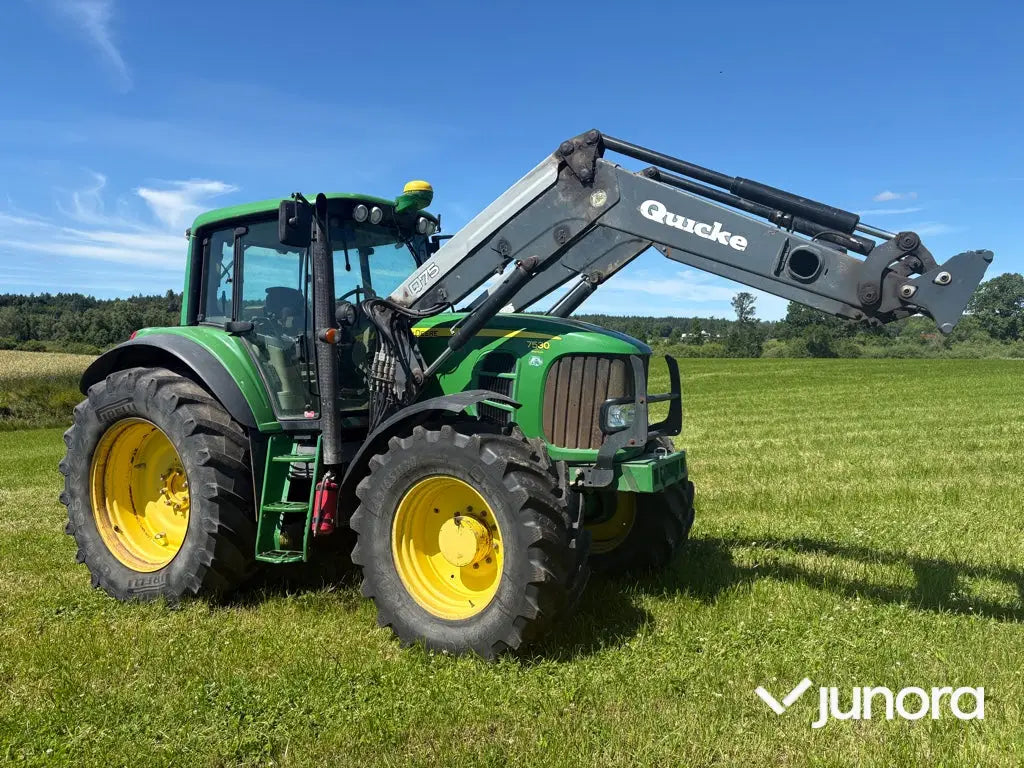 Traktor med frontlastare - John Deere 7530, Quicke Q75