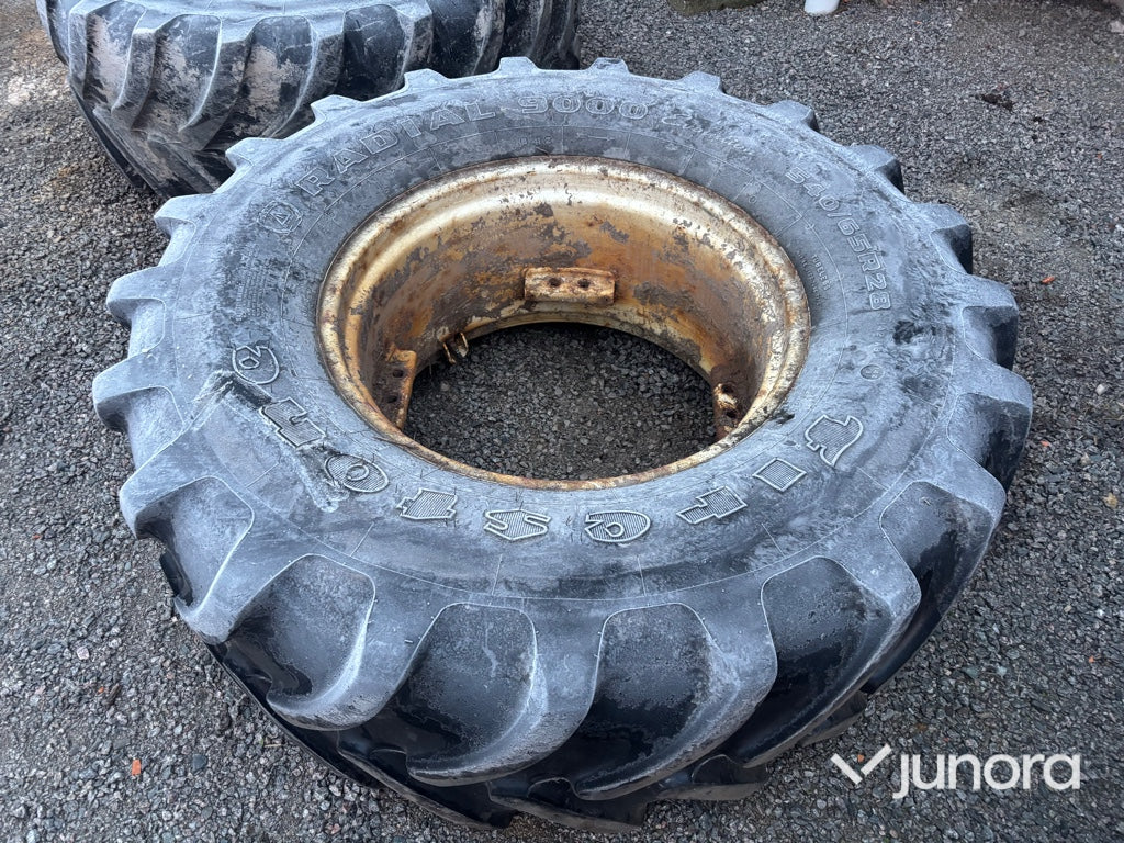 Traktordäck + Fälg - Firestone Radial 9000, 540/65 R 28