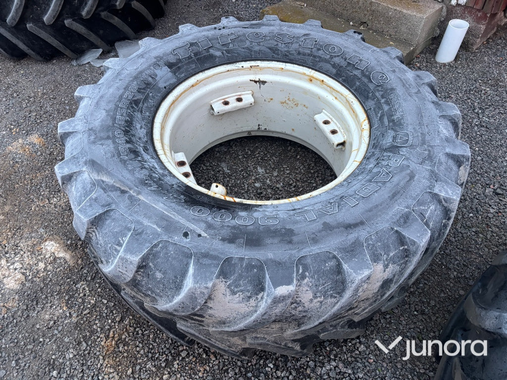 Traktordäck + Fälg - Firestone Radial 9000, 540/65 R 28