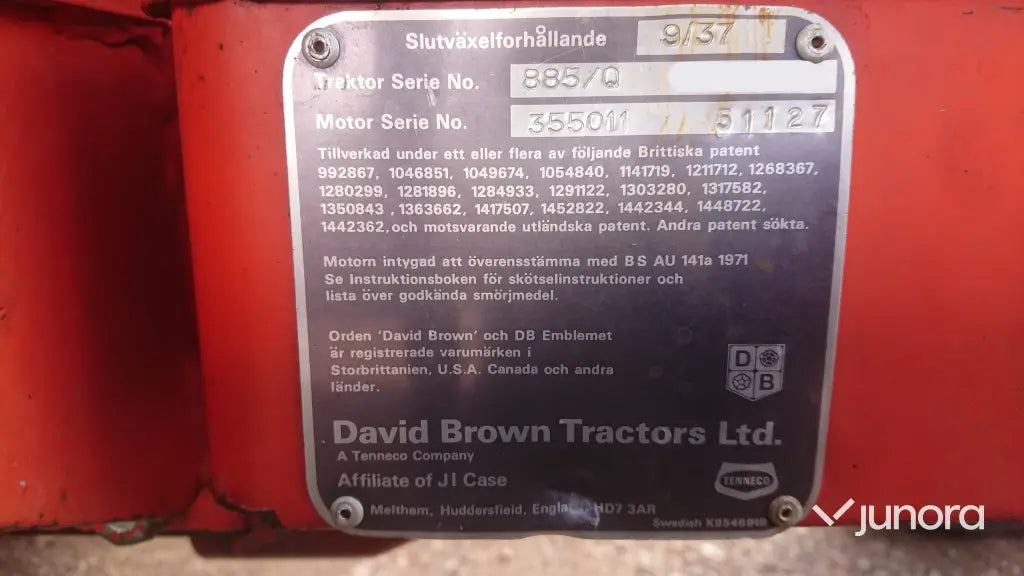 Traktor David Brown 885 Q