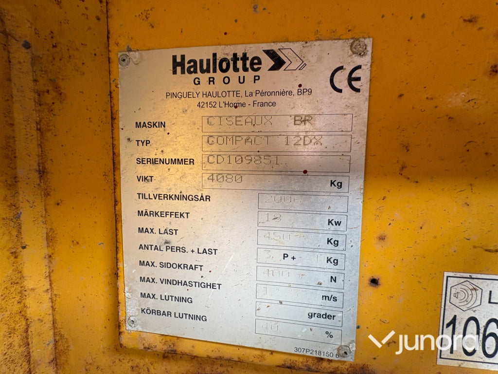 Saxlift - Haulotte Compact 12DX