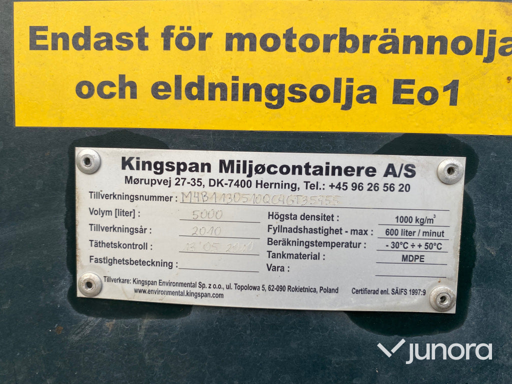Dieseltank - HVO, Kingspan