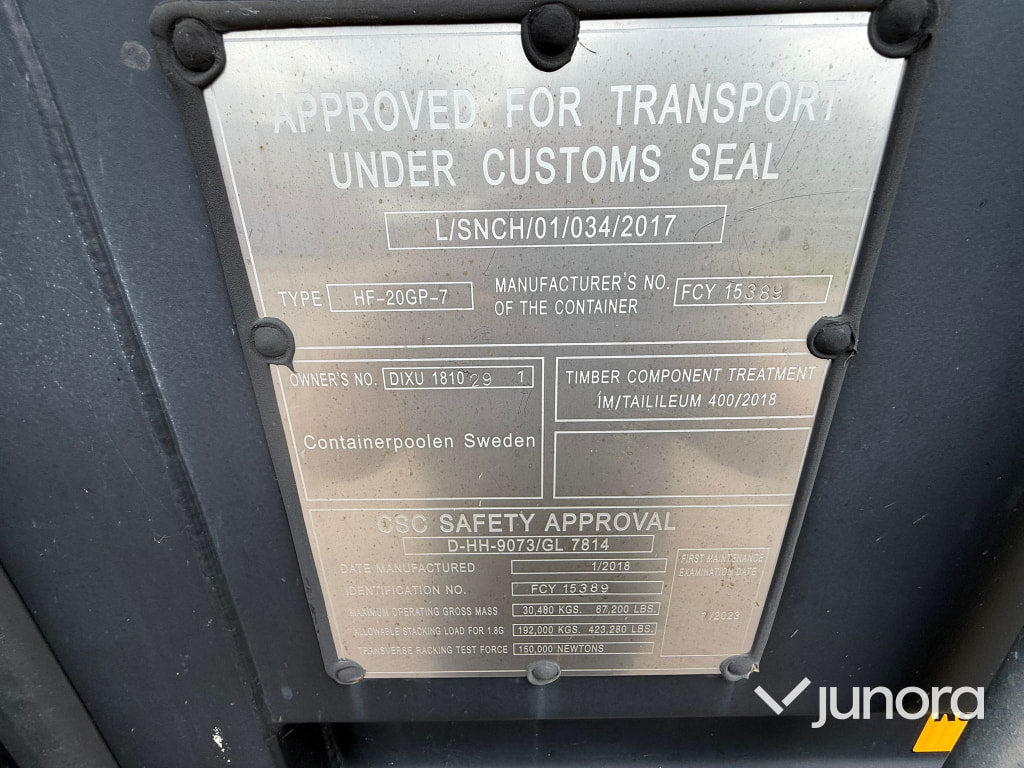 Isolerad 20 fot Container