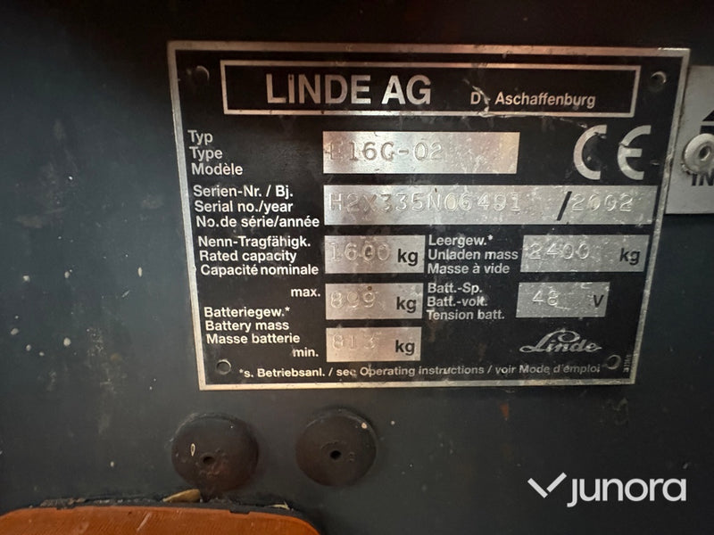 Eltruck – Linde E16C-02, 1600 kg