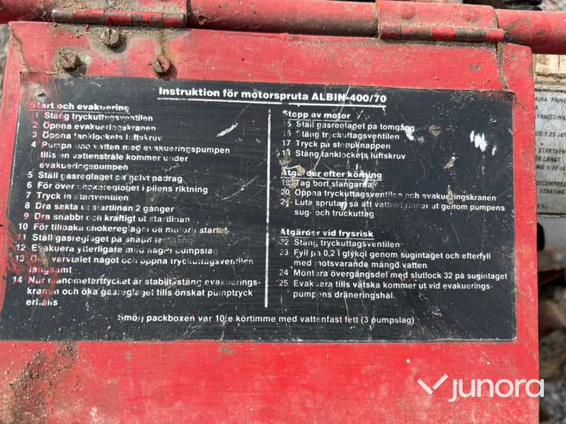 Albin-400/70 Bensindriven motorspruta