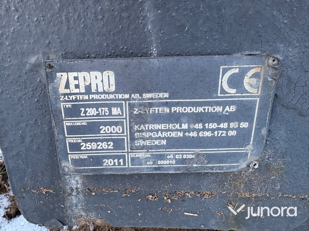 Bakgavellyft - Zepro Z 200-175 MA