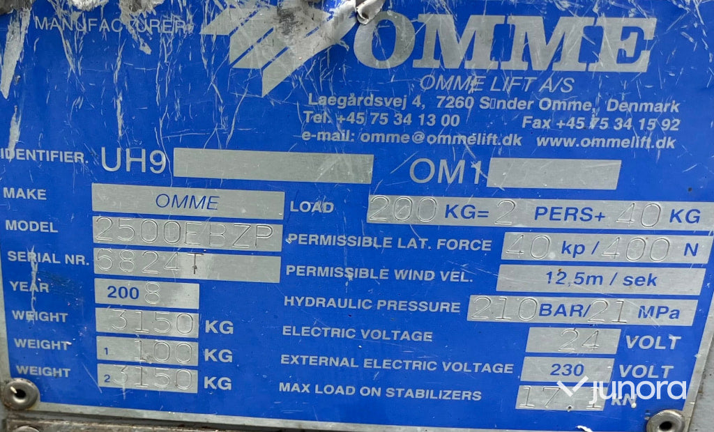 Skylift Omme 2500 från 2008