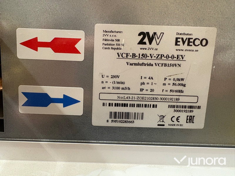 Varmluftsridå – 2VV VCFB150VZP00EV