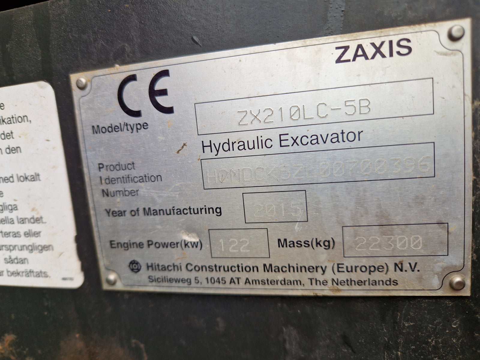 Grävmaskin - Hitachi, Zaxis 210 LC