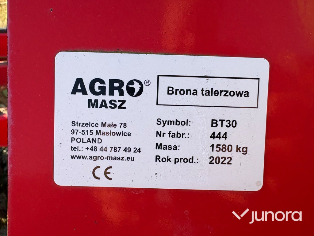 Tallrikskultivator Agro-Masz BT30
