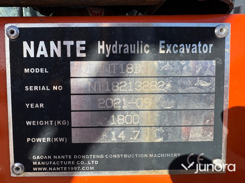 Minigrävare - Nante NT-18D, 1.8 ton, med hytt