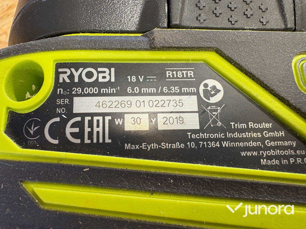Kantfräs / Handöverfräs - Ryobi, Batteridriven
