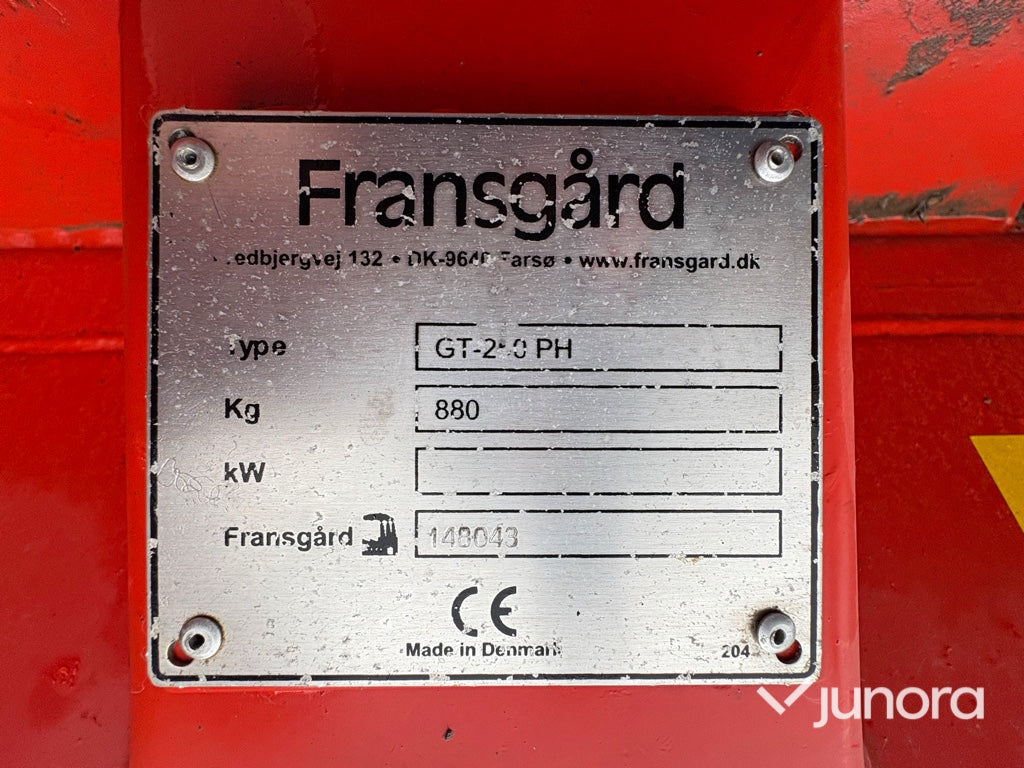 Schaktblad – Fransgård GT-250 PH