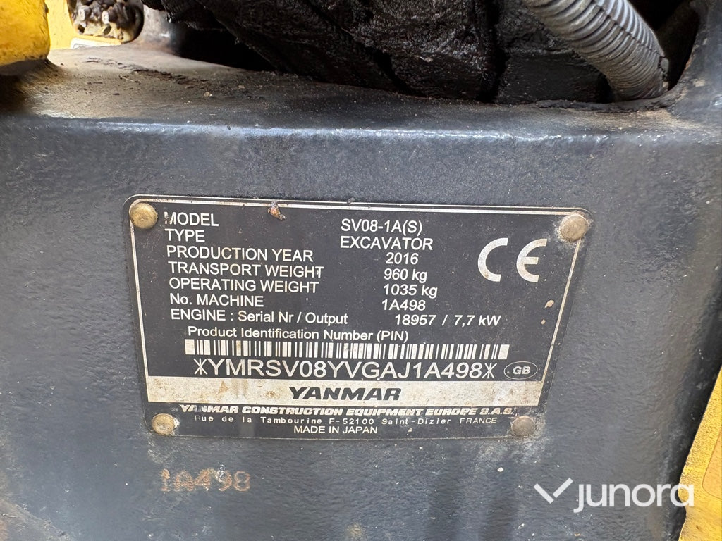 Minigrävare Yanmar sv 08