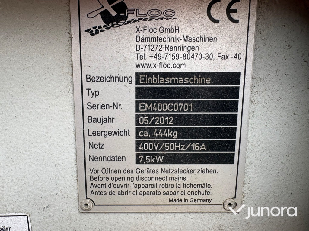 Isoleringsmaskin - X-floc, EM 400