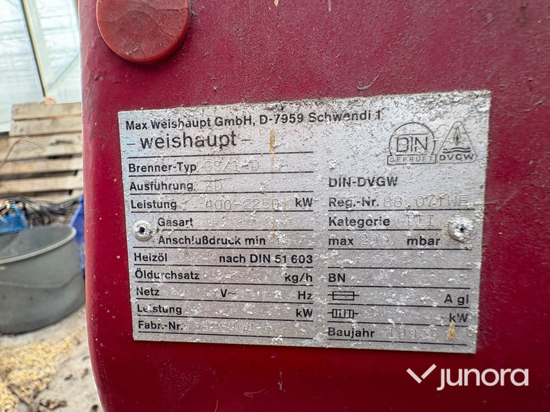 Industripanna - Danstoker, Weishaupt gasbrännare