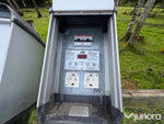 2 st motorvärmarstolpar med fundament